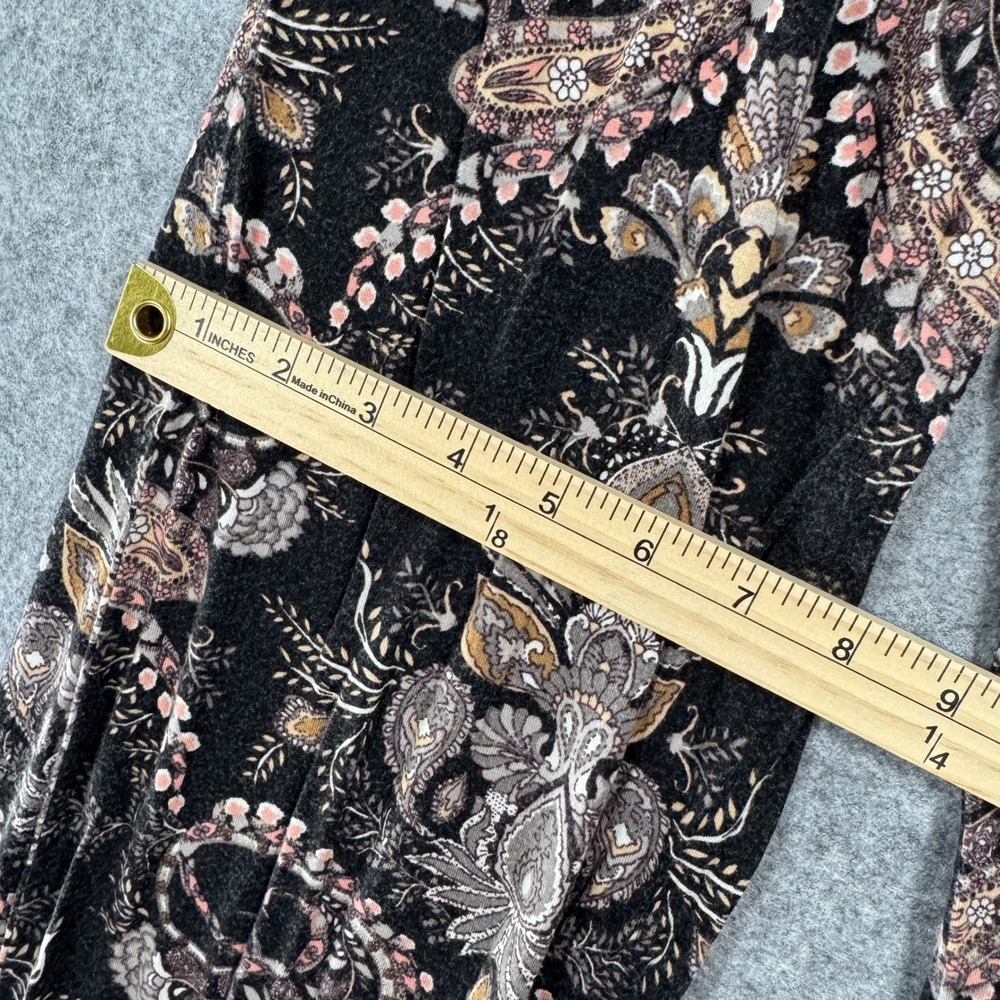 Popana Paisley Palazzo Pants Medium Black Multi Wide Leg Stretch Made in USA - Picture 4 of 8